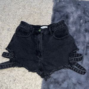 Black ; gothic short shorts!